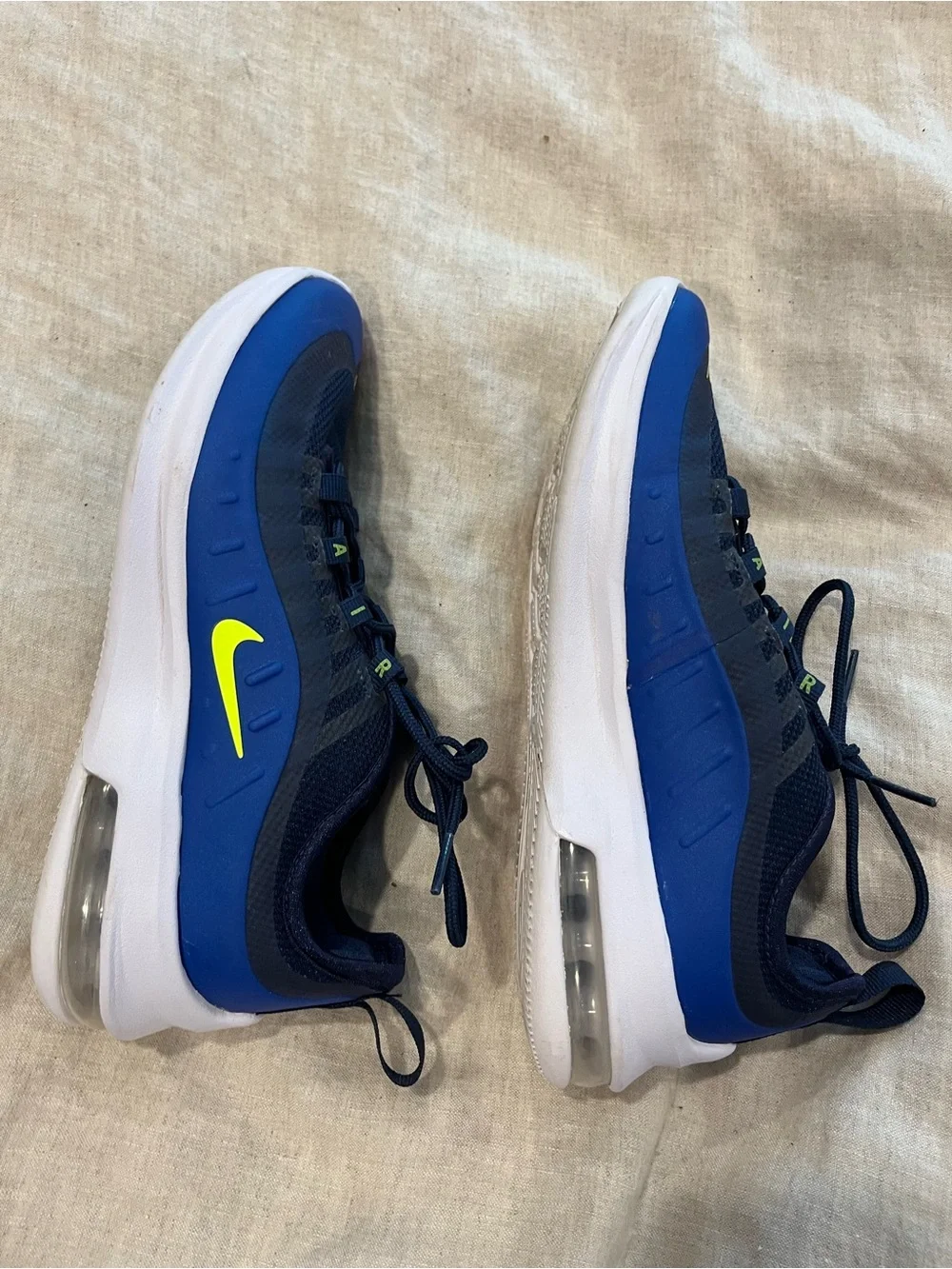 Nike Navy and Neon Yellow Air Max Sneakers